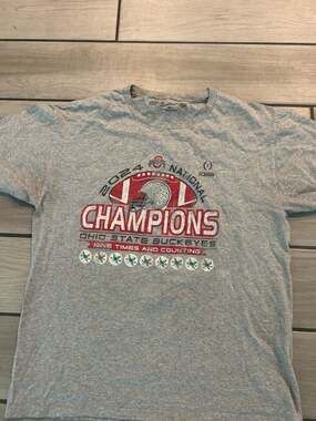 The Victory 2024 Ohio State Buckeyes National Champions T-Shirt, Size Large